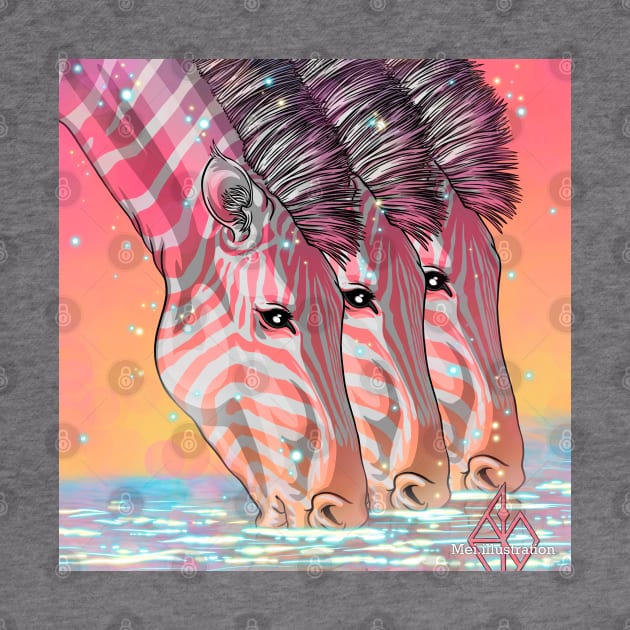 Rainbow Zebra by Mei.illustration